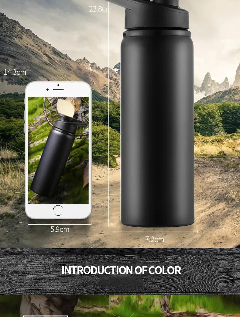 Metal Portable Water Bottle Leakproof Reusable Outdoor Sports Cup for Cycling Hiking Gym Halloween Gift Christmas Gift Travel