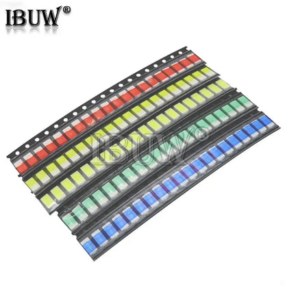 100PCS=5 colors x 20pcs 5050 5703 1210 1206 0805 0603 LED Diode Assortment SMD LED Diode Kit Green/ RED / White / Blue / Yellow