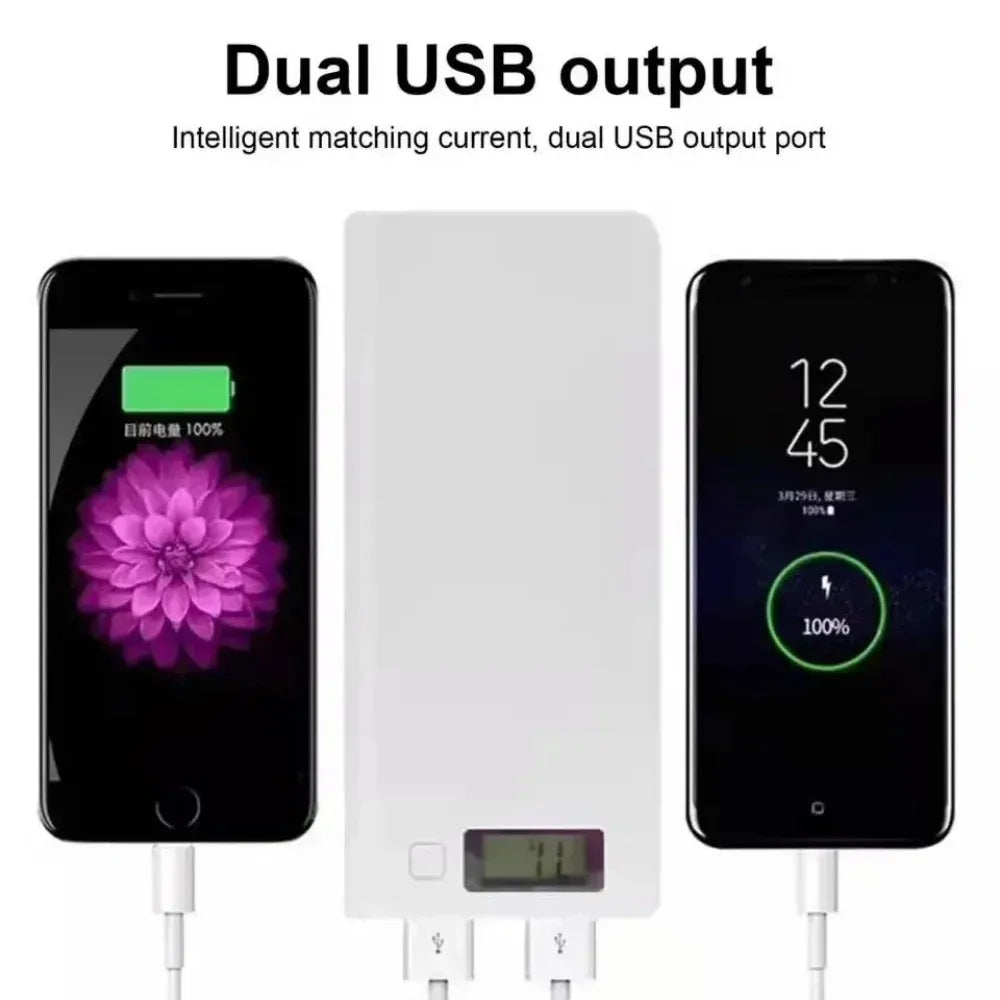 Dual USB Power Bank Battery Box Case 8*18650 LED DIY Shell Case Charging Storage Battery Holder Mobile Phone Charger For Xiaomi