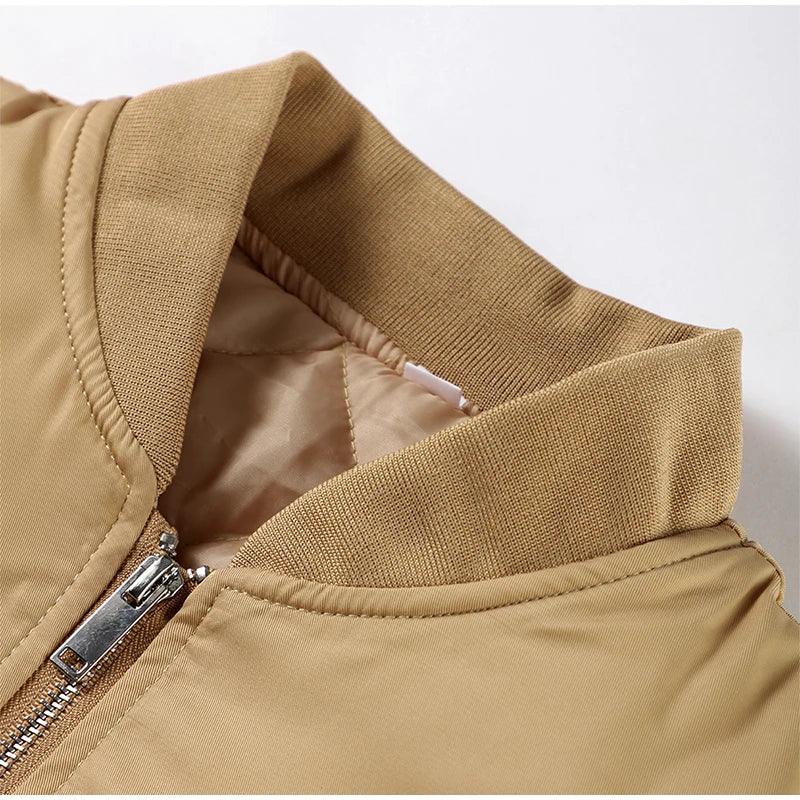 Retro Solid Zipper Cotton Jackets Women Casual Loose Bomber Jacket With Oblique Pockets Female Y2k Autumn Chic Street Outwear