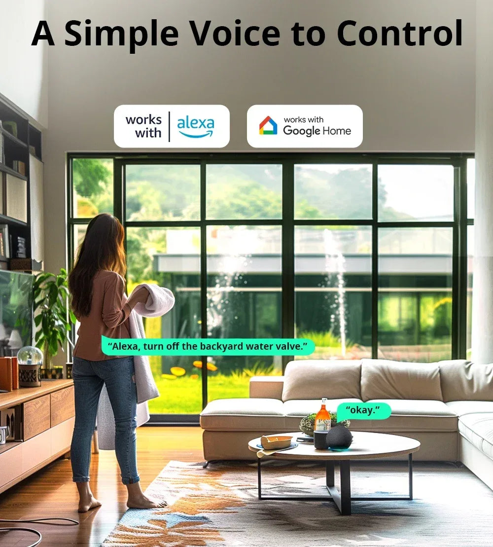 SONOFF SWV SONOFF Water Valve SWV-BSP Faucet Smart Irrigation Controller Systerm Timer App Voice Control Via Alexa Google