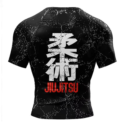 New No gi Bjj T-Shirt jiu jitsu kickboxing Training Rashguard Polyester Spandex Compression Sublimation Sports Men T-Shirts