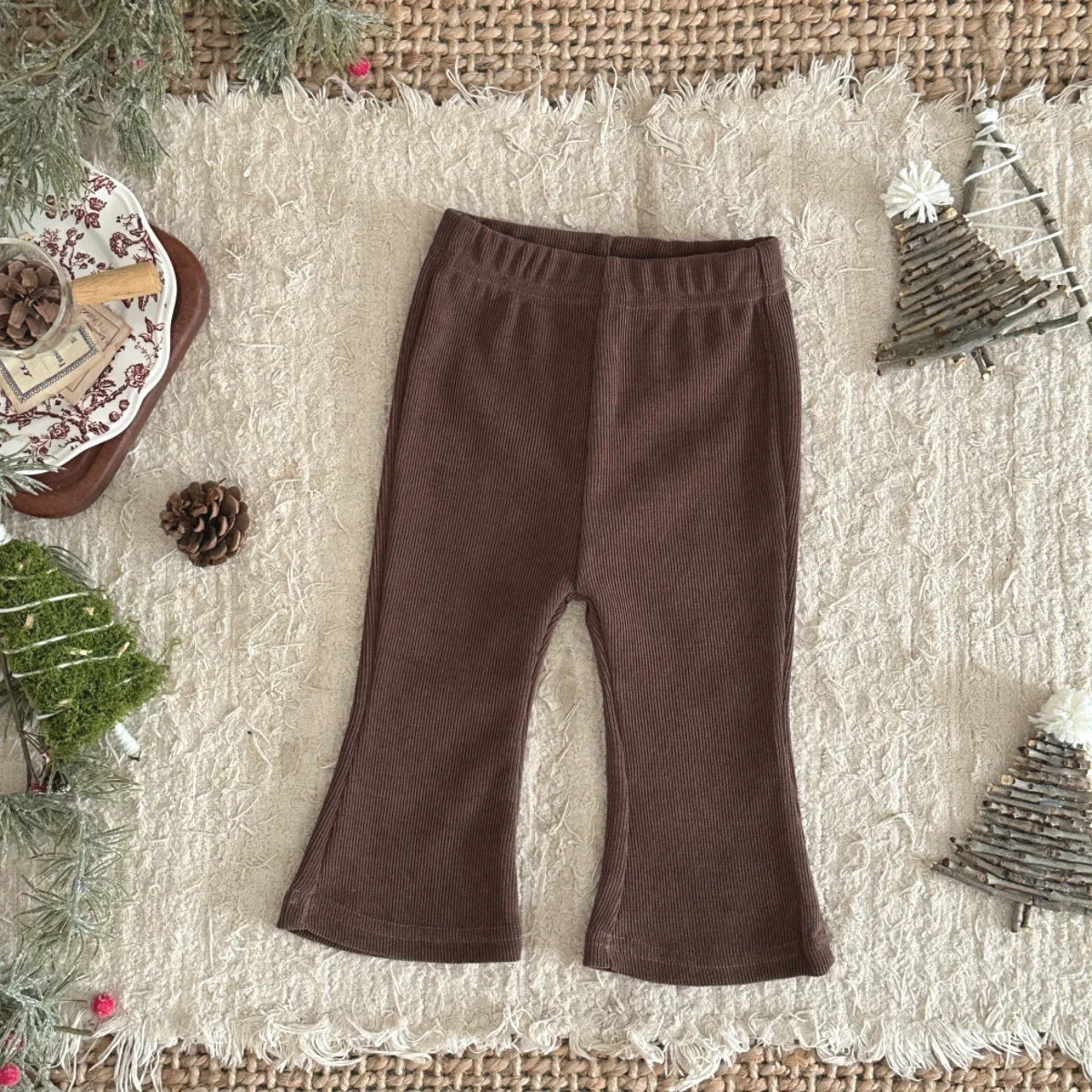 Baby Trousers Spring Loose Solid Color Bell Bottom Pants Newborn Girl Stretch Trousers Autumn Toddler Girl Clothes