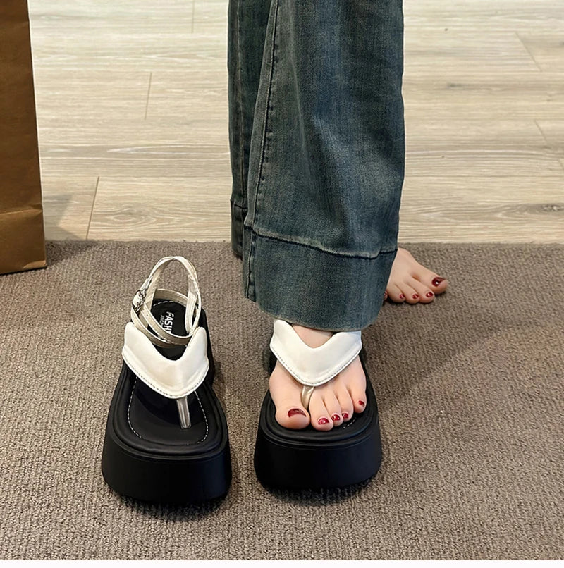 Summer Women Platform Wedges Heel Sandals Fashion Clip Toe Ladies Elegant Party Dress Gladiator Sandalias