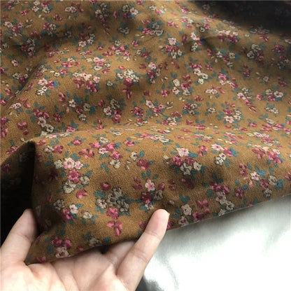 145cm Wide Printed Cotton and Linen Fabric Small Floral Patterns Retro Shirt Dress DIY Clothing Sewing Fabric 90% Cotton Content