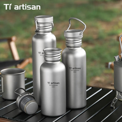 Tiartisan PureTitanium Sports Bottle Outdoor Ultralight Portable Cycling Water Bottle Reusable Drinking Bottle