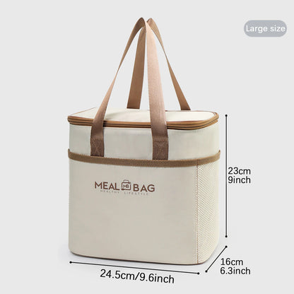 Portable lunch bag food insulated box Waterproof shoulder strap insulated box, hand-held lunch box bag, fresh aluminumA-DH