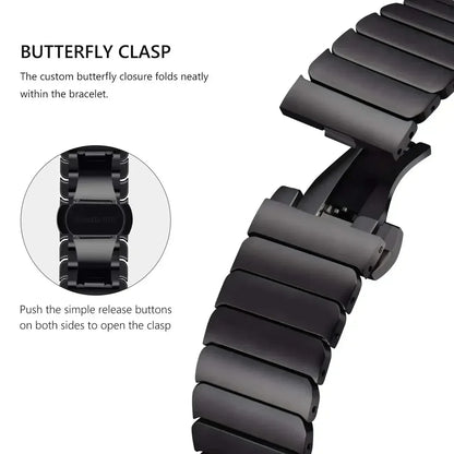 Titanium color band For Apple Watch Band Ultra 2 49mm 9 8 7 5 4 se 6 for iwatch 45mm 41 42 44mm 38 40mm stainless steel bracelet