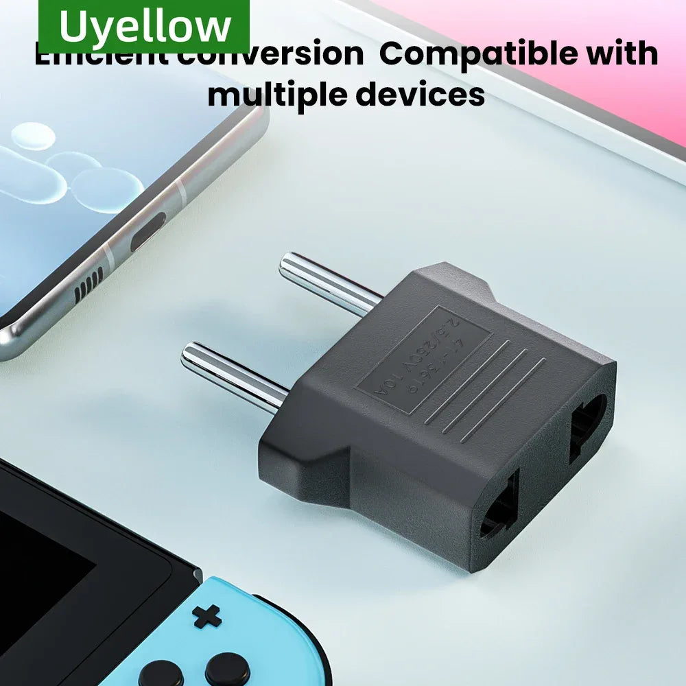 Uyellow US To EU Plug Adapter EU Euro KR Plug Adapter Travel KR Adapter Electric EU KR Plug Converter Power Socket Europe