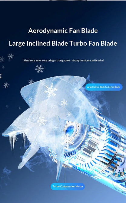 Portable Handheld Fan 100 Wind Speeds Mini Bladeless Hand Fan USB Rechargeable Highspeed Fans Camping Electric Fans Air Cooler
