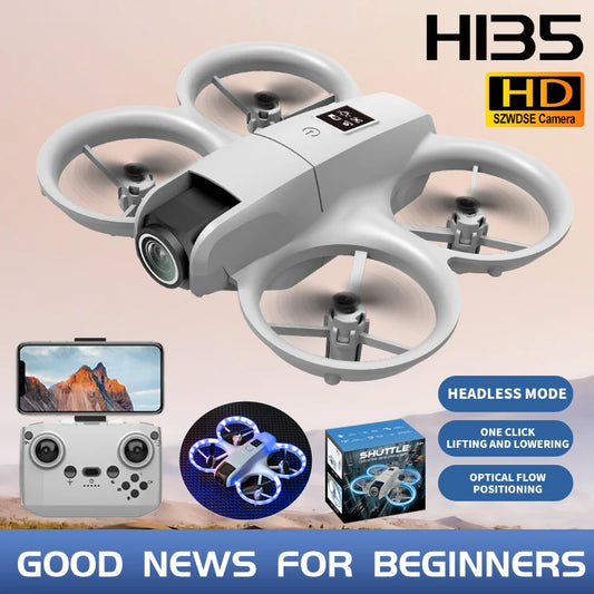 New H135 Mini Drone WIFI FPV Hover Professional 4K Camera Pocket Coloful Lights Dron Rc Plane Foldable Quadcopter RC Toys Gifts