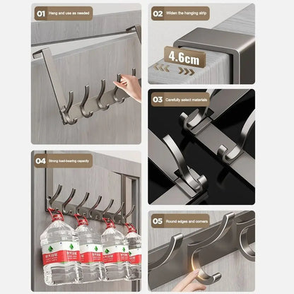 Door Behind Hook Storage Wall Hanging Clothes Hanger Coat Hook Punch-free Hanger Bedroom  Kitchen Organizer Quick Installation
