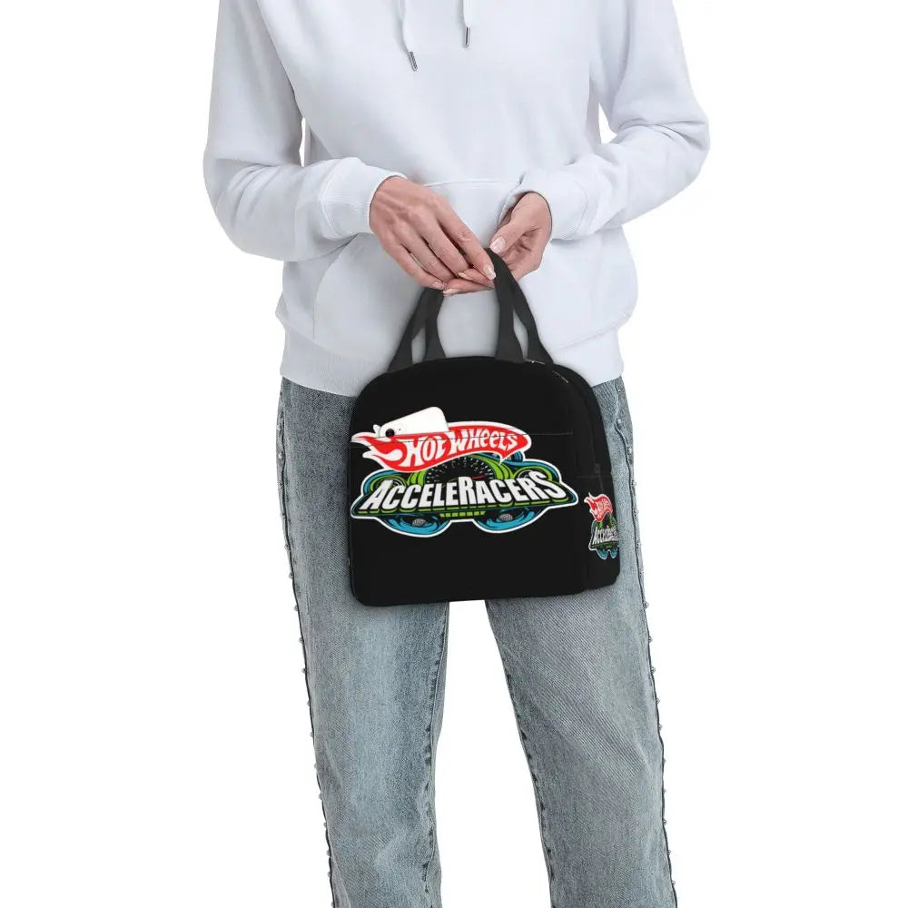 Custom Hot Wheels For Fans Thermal Insulated Lunch Bag Cartoon Sport Car Portable Lunch Container Travel Multifunction Food Box