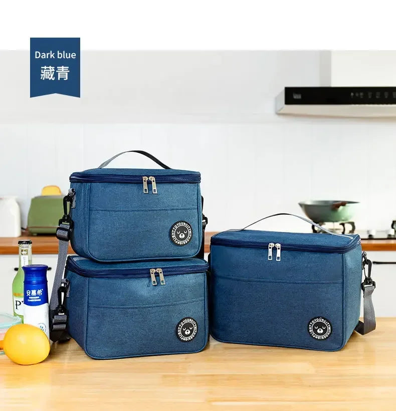 Portable Lunch Bag Food Thermal Box Waterproof Office Cooler Lunchbox With Shoulder Strap Insulated Case Essential for picnics