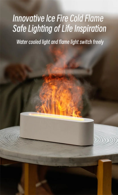 New 7 Colors Flame Lamp Air Humidifier Aromatherapy Diffuser USB Ultrasonic Cold Mist Sprayer Essential Oil Diffuser Humidifier