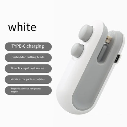 Mini Sealing Machine USB Rechargable Heat Sealer Storage Bag Plastic Package Food Sealer Clip Bag Handheld Food Heat Sealer