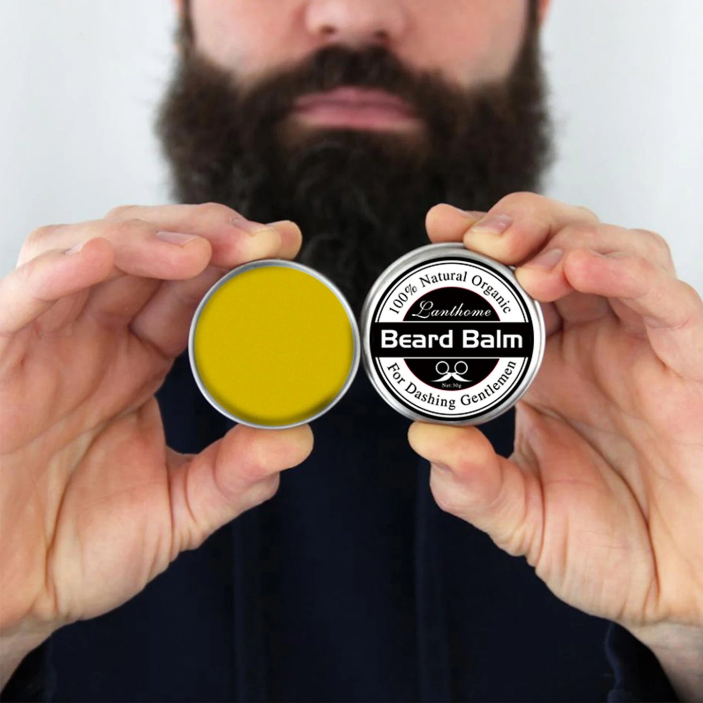 30g Beard Balm Conditioner Oil Improves Beard Softness Manageability Hair Growth Treatment Men Beard Wax Beauty Care