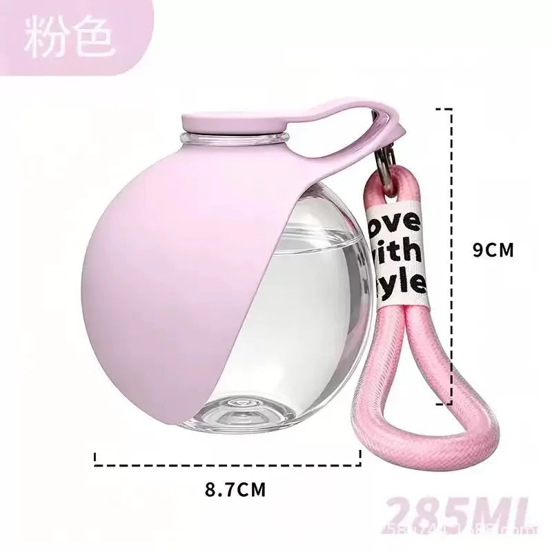 Lovewithstyle Dog Portable Water Bottle 304 Stainless Steel Ball Shaped Refillable Foldable Hook Outdoor Walking Hiking For Pet
