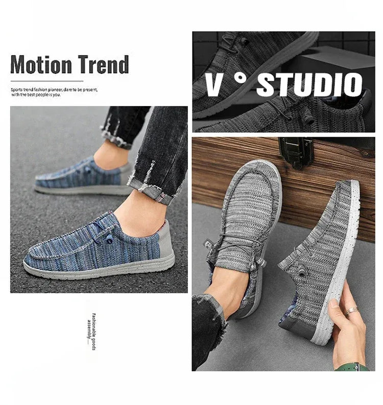 Men 2025 New Leisure Sneakers Spring Summer Breathable Lightweight Outdoor Canvas Shoes Large Size Men's Shoes Walking Loafers