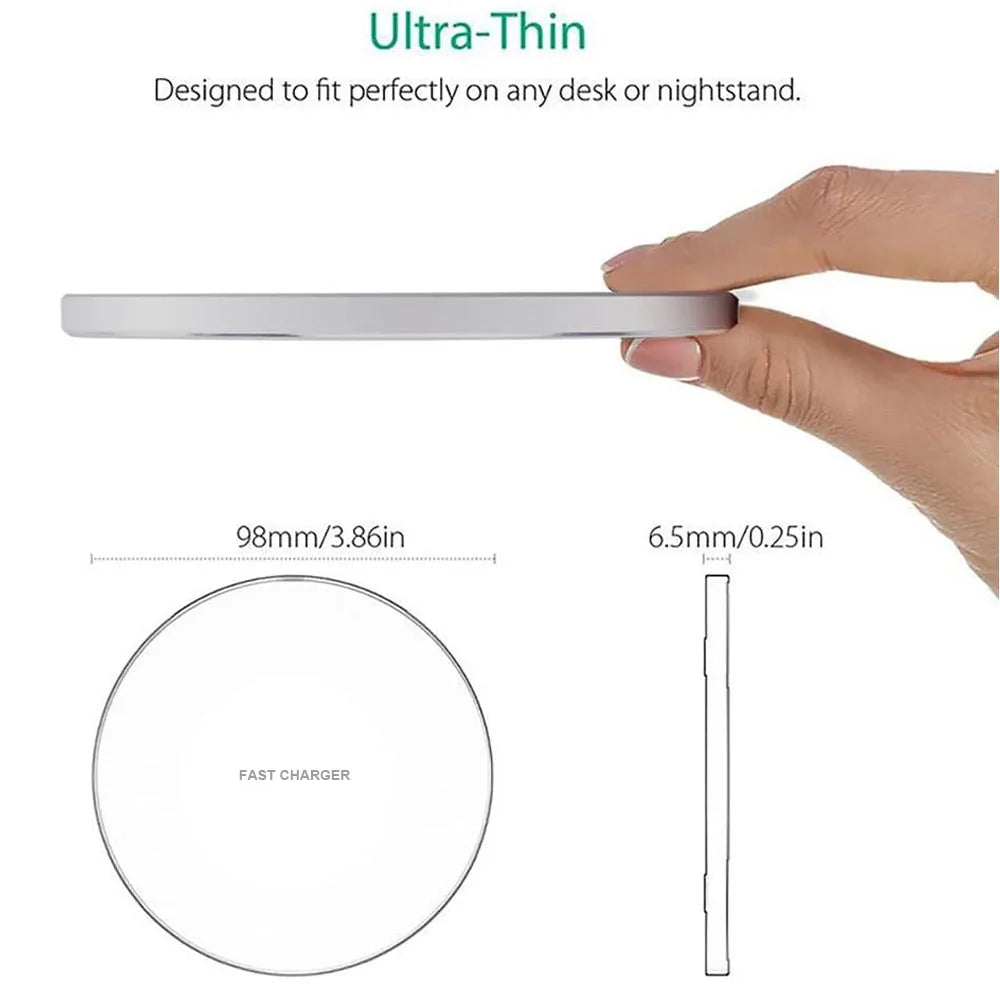 50W Wireless Charger For iPhone 14 15 16 17 Pro Xs Max Mini X Xr Induction Fast Charging Pad For Samsung S25 S26 s8 s9 s10 Note