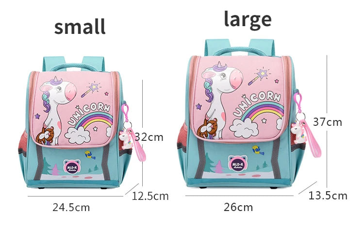 Waterproof Children Primary School Bags Cute Unicorn Rainbow Backpacks Kids Cartoon Animal Dinasour Shcoolbags for Kindergarten