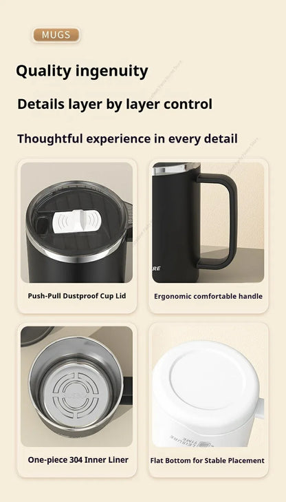 500ML Double-Wall Insulated Thermal Cup 304 Stainless Steel Coffee Cup Portable Water Bottle Keeps Cold and Heat Thermal Mug