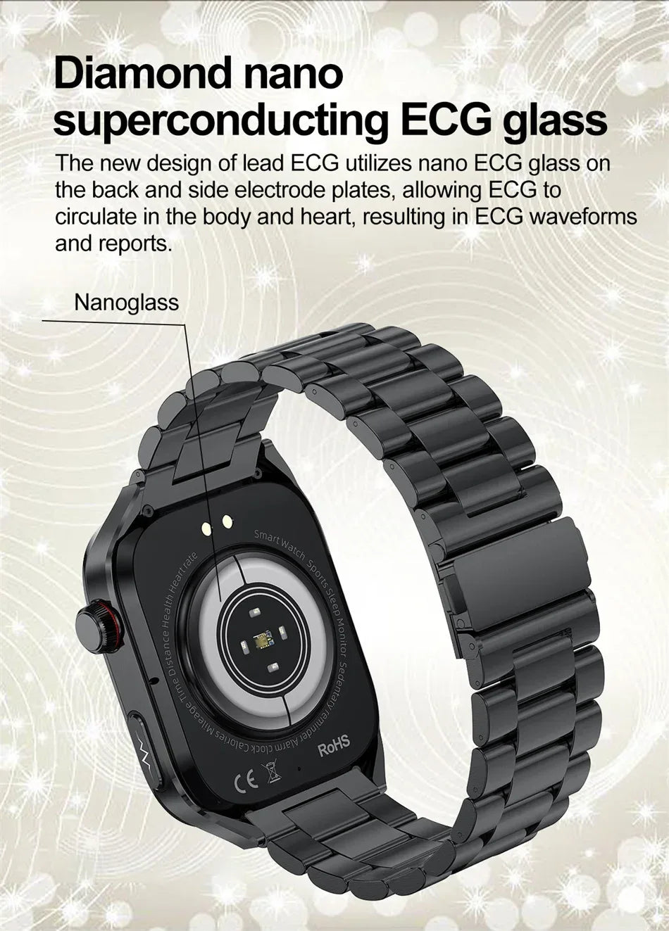 2026 New Professional-Grade Smart Watch Men ECG+PPG Uric Acid Body Fat Health Analysis IP68 Waterproof AMOLED Smartwatch Women