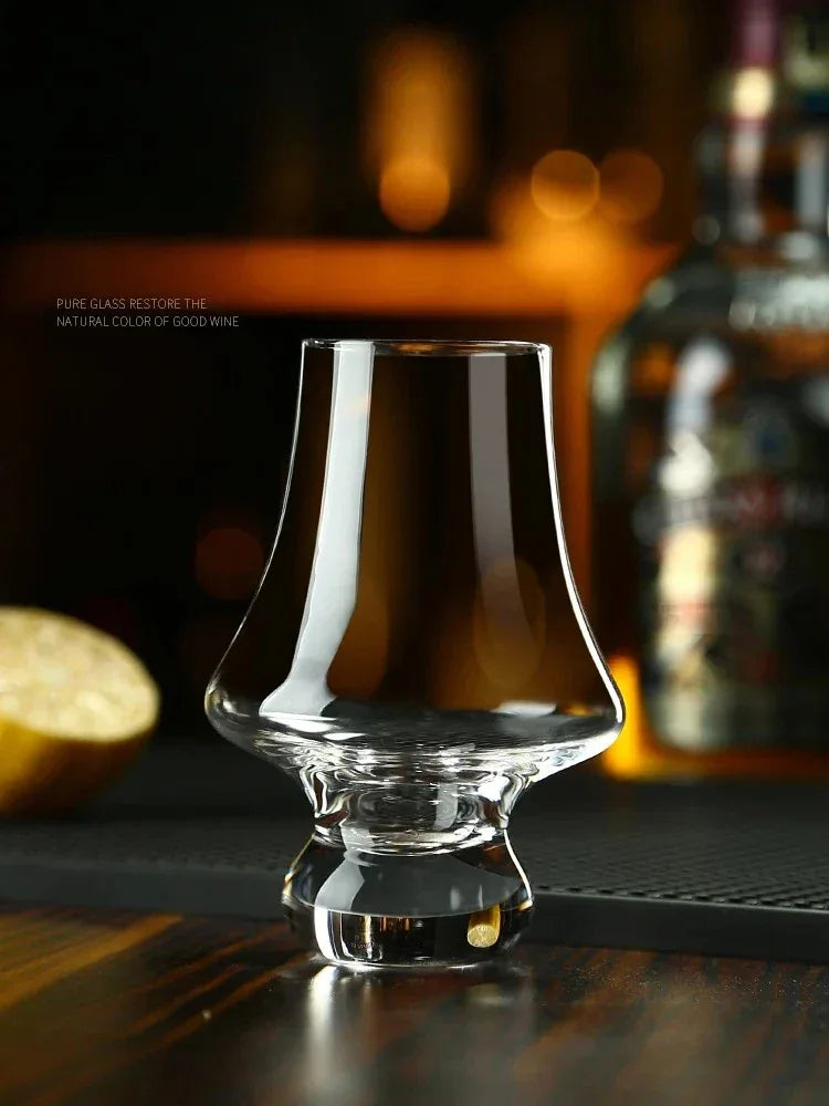 Crystal Whiskey Glass Handmade Tulip Design Big Belly Cognac Tasting Cup For Scotch Bourbon Barware Home Bar Gift Set