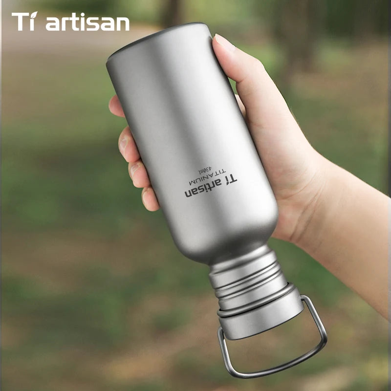 Tiartisan PureTitanium Sports Bottle Outdoor Ultralight Portable Cycling Water Bottle Reusable Drinking Bottle