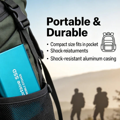 Highly cost-effective external hard drive, durable, efficient, and portable, with 256TB high-speed USB 3.1 Type C