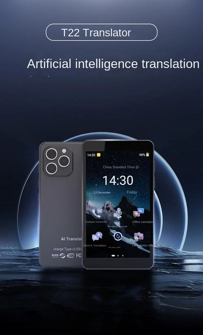 Portable T22 Smart Translator 142 In Real-time Online Languages Translation ChatGPT Voice Photo Intelligent Translate Device