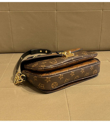 Light luxury brand women's handbag 2024 new autumn and winter high-end fashion designer mailman bag shoulder crossbody bag