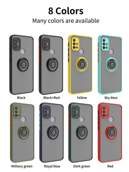 Funda For Motorola G10 G20 G30 Case Shockproof Armor Magnetic Holder Ring Case For Moto G31 G41 G51 G71 Hard PC Matte Back Cover