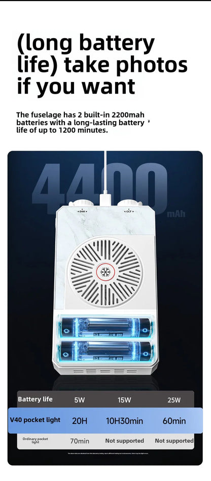 Portable LED video light 40W mini small portable fill light with built-in rechargeable battery, which can charge mobile phone PD