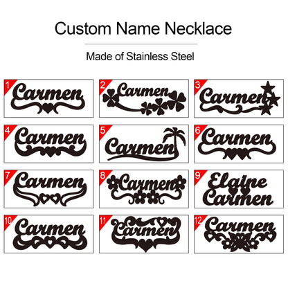 Sipuris Custom Name Necklace Women Jewelry Stainless Steel Golden Choker Cuban Chain Heart Ribbon Nameplate Pendant Necklace