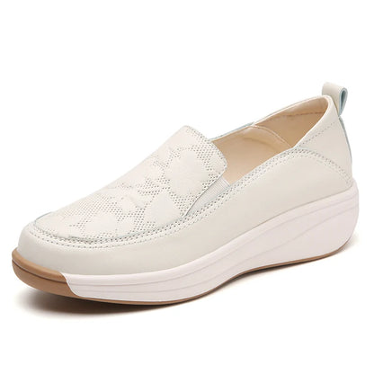 New women's 43 casual shoes, 100% genuine leather breathable and fashionable leather shoes for walking
