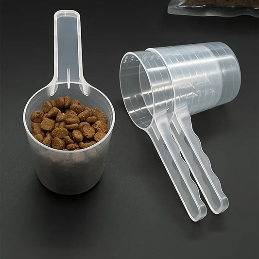 1pc Transparent Pet Measuring Spoon With Scale Plastic Dog Cat Feeding Shovel Pet Tableware Supplies 50g 100ml by PDG ibma