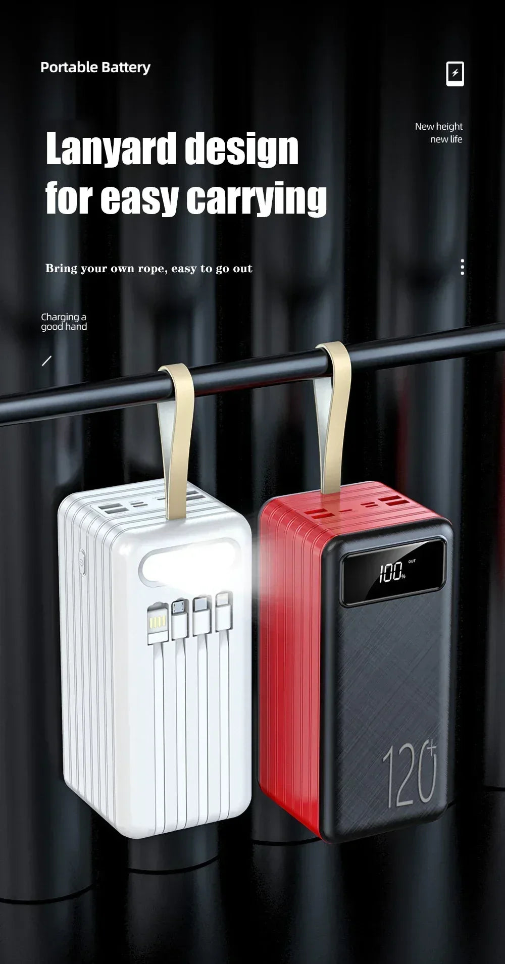 KEPAH 20W 5V3A 120000mAh Power Bank Portable Fast Charging External Battery Charger 120Ah Powerbank For iPhone Xiaomi mi