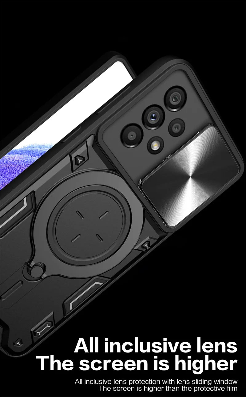 For Samsung Galaxy A33 A53 A13 A23 5G Case Slide Lens Protect Armor Cover For Samsung A12 M12 A52 A52S A04S A 33 53 23 52 Coque