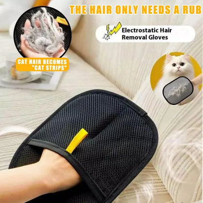 Pet Hair Removal Tool Reusable Static Removal Gloves, Double-Sided Grooming Gloves for Pets, Removes Pet Fur Hair for Carpets