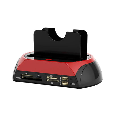 10 IN 1 IDE SATA USB3.0 Dual Bay External Hard Disk Drive 2.5 inch 3.5 inch HDD Docking Station One Touch Backup HUB Card Reader