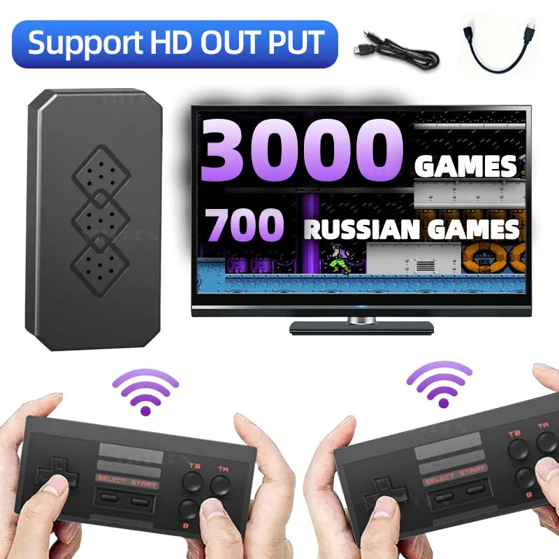 8 Bit Mini Game Console Game Stick AV Output Video Game Console 620 Games for NES/Dendy/Gameboy With Wireless Game Controller
