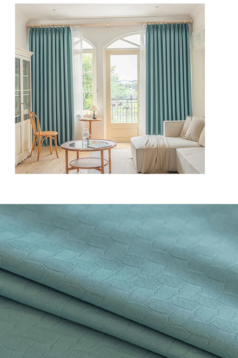 French Cream Style Bay Window Drape Bedroom Thick Full Blackout Curtain Hotel Soundproof Drapes Large Area Living Room Curtains