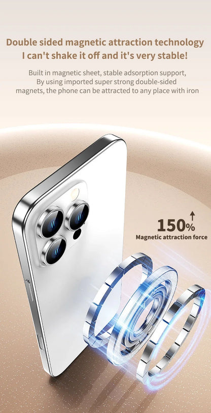 Mobile Phone Strong Magnetic Holder for Magsafe Double-sided Magnet Stand Portable Folding Ring Bracket for Xiaomi iPhone 14 15
