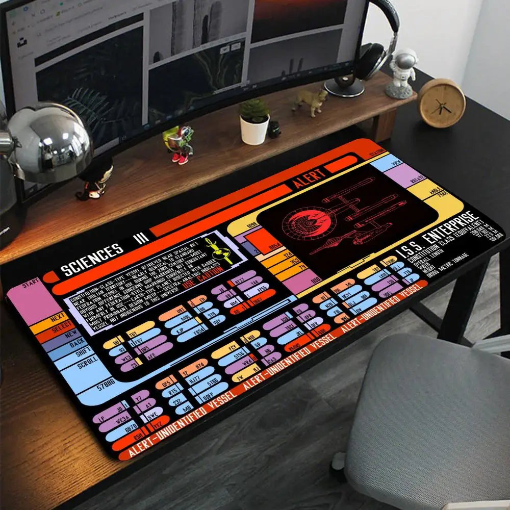 Starship Blueprint Pad Desk Pad Mouse Pad Gamer Computer Cabinet Star Trek Game Office Keyboard Animation XXL Large Desk Pad