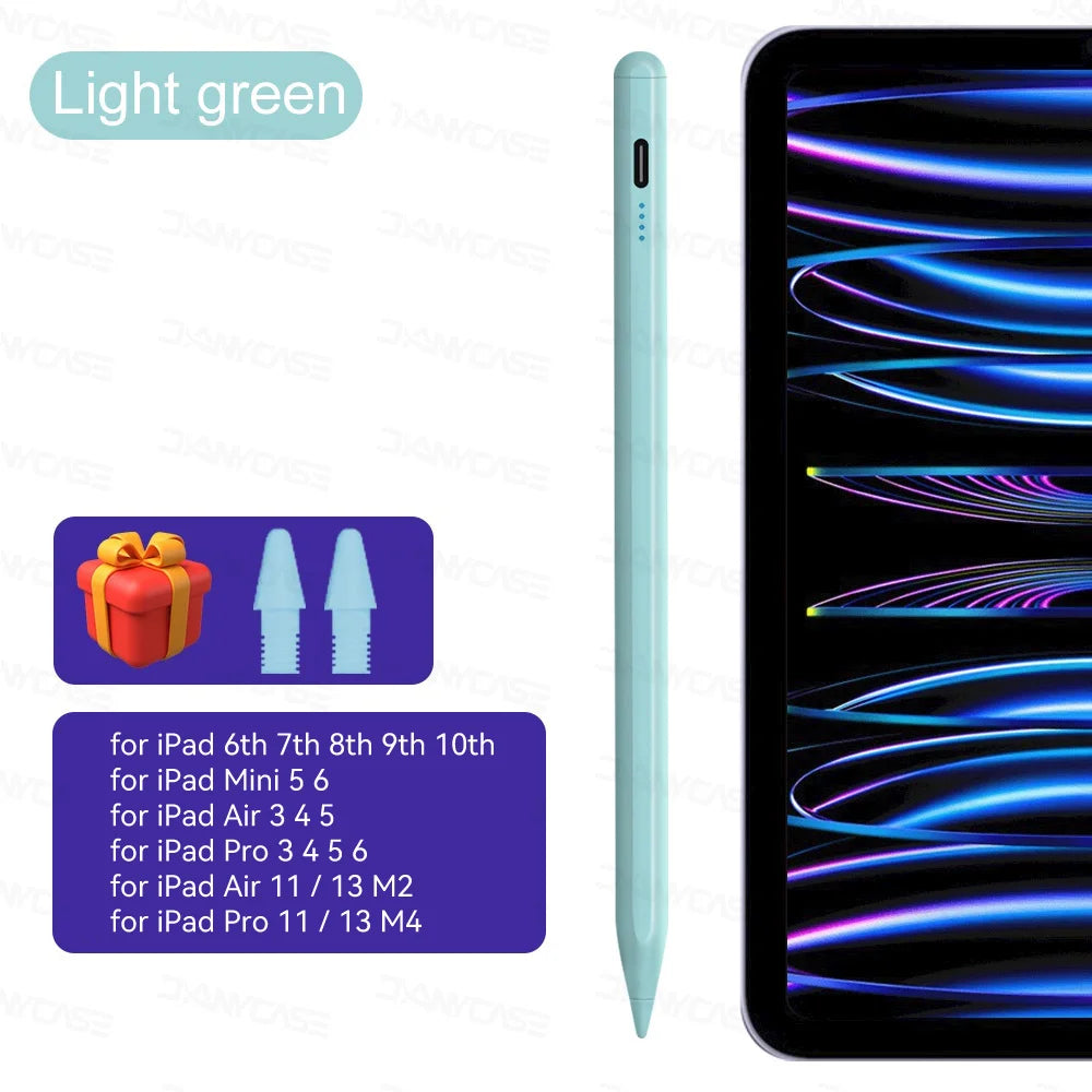 For iPad Air 6 M2 Stylus Pencil with Palm Rejection Tilt iPad Pen for 2024 iPad Pro M4 Pro 11/12.9 iPad 5/6/7/8/9/10th mini 6