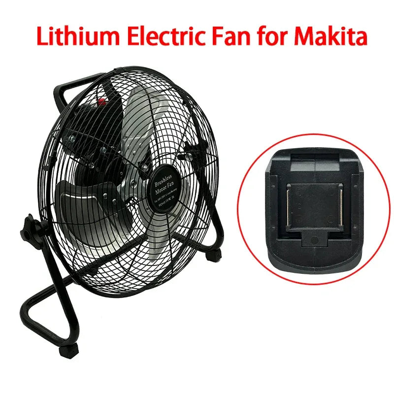 12 Inch Floor Electric Fan Household Commercial Industrial Floor Fan For Bosch For Makita For Milwaukee 18V 20V Li-ion Battery