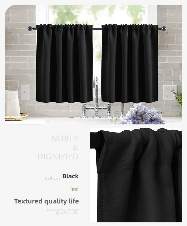 Modern Simple New Solid Color High-precision Short Curtain Finished Blackout Curtain Kitchen Partition Curtain Coffee Curtain.