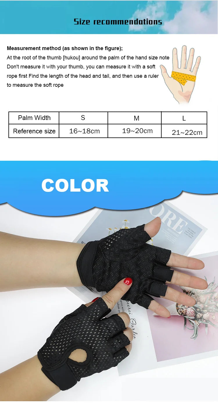 Cycling Fingerless Gloves Professional Gym Fitness Breathable Anti-Slip Women Men Half Finger Summer Fishing Female Bicycle Bike