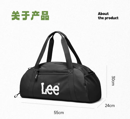 LEE Waterproof Sports Fitness Gym Bag Women Men Large Capacity Yoga Shoe Compartment Dry Pocket Luggage Travel Bag